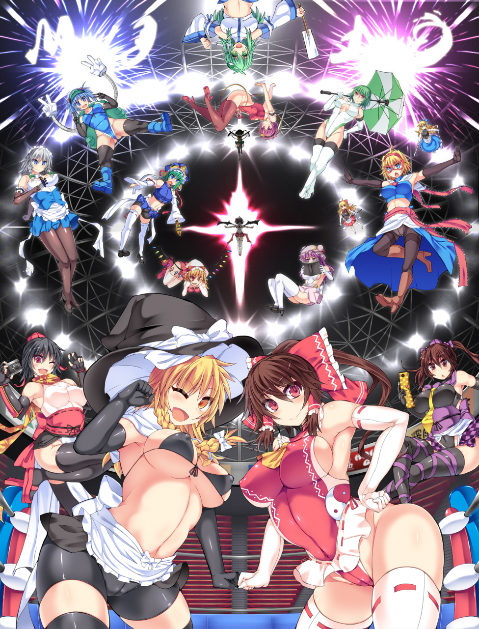 alice-margatroidflandre-scarlethakurei-reimuhimekaidou-hatatehourai-dollizayoi-sakuyakawashiro-nitorikazami-yuukakirisame-marisakochiya-sanaekomeiji-koishikomeiji-satoripatchouli-knowledgeremilia-scarletshameimaru-ayashanghai-dollshiki-eik