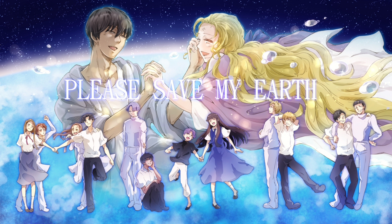 dobashi-daisukeenju-please-save-my-earthgyokuranhiiragi-please-save-my-earthkazama-haruhikokobayashi-rinkokushou-sakuramokurennishikiyori-isseiogura-jinpachisakaguchi-aliceshion-please-save-my-earthshukaidoshusuran