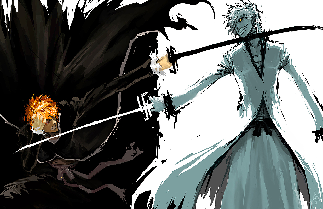 hollow-ichigokurosaki-ichigoshirosaki-hichigozangetsu