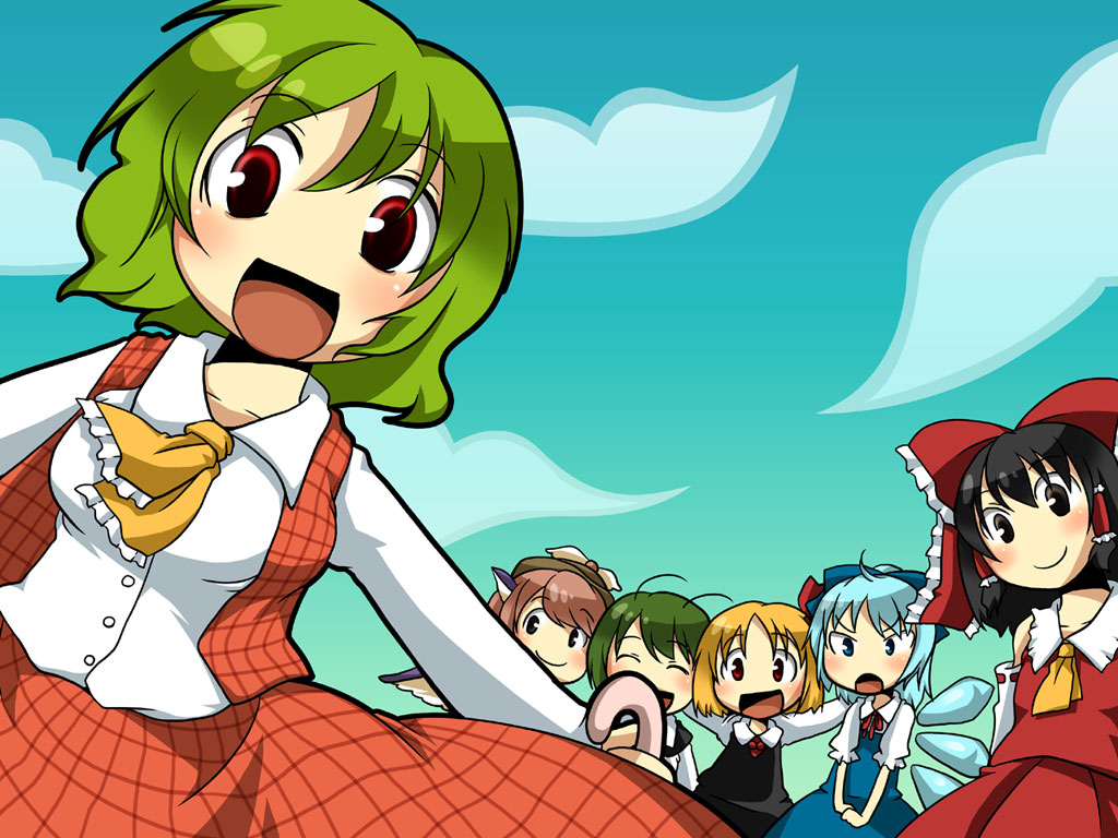 cirnohakurei-reimukazami-yuukamystia-loreleirumiawriggle-nightbug