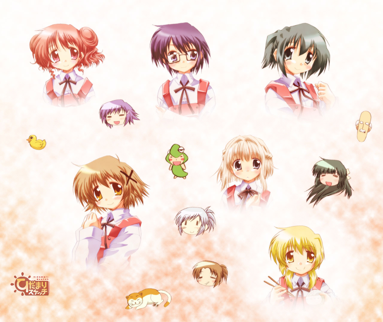 chikachika-hidamari-sketchhirokuwahara-hidamari-sketchlandlady-hidamari-sketchmiyakonazunanoriprincipal-hidamari-sketchsaeume-senseiyoshinoyayuno