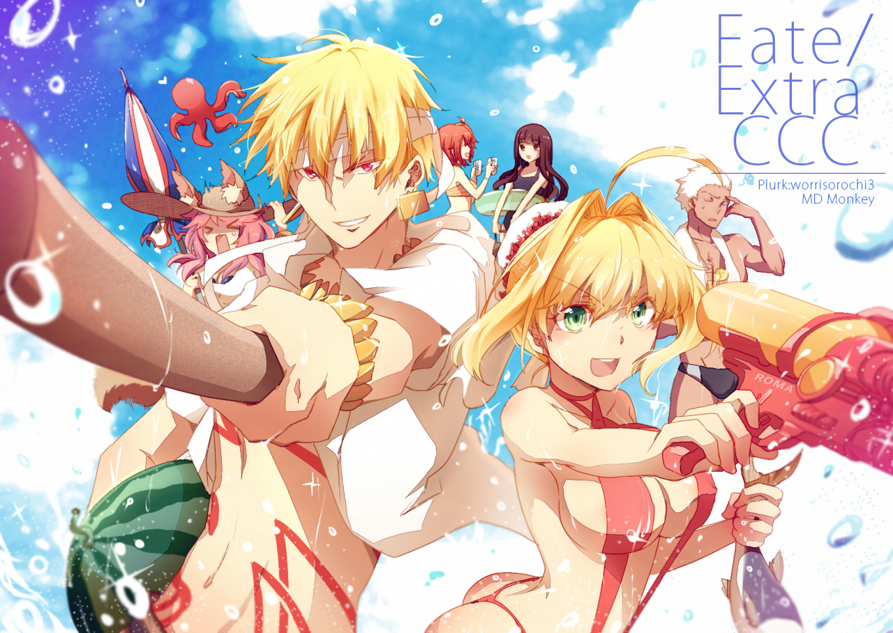 archerfujimaru-ritsuka-femalegilgameshkishinami-hakuno-femalenero-claudius-fatenero-claudius-fate-alltamamo-fate-alltamamo-no-mae-fatetamamo-no-mae-swimsuit-lancer-fate