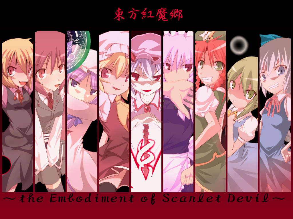 daiyouseiflandre-scarlethong-meilingizayoi-sakuyakoakumapatchouli-knowledgeremilia-scarletrumia