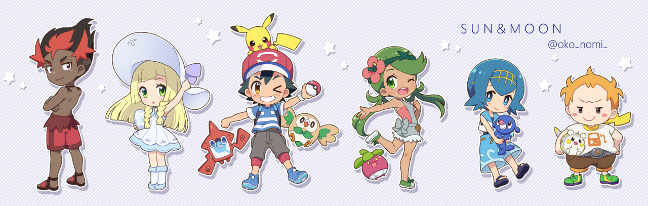 bounsweetkaki-pokemonlillie-pokemonmaamane-pokemonmao-pokemonpikachupoppliorotomrotom-dexrowletsatoshi-pokemonsuiren-pokemontogedemaru