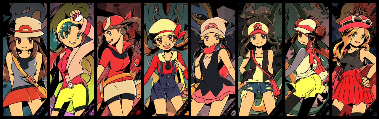 blastoiseblazikenblue-pokemoncrystal-pokemondelphoxempoleonferaligatrharuka-pokemonhikari-pokemonkotone-pokemonmeganiummei-pokemonserena-pokemonserperiortouko-pokemon