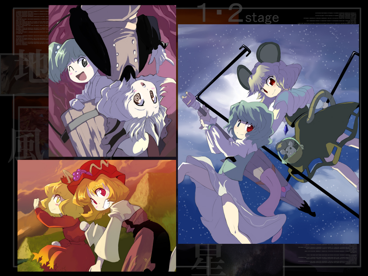 aki-minorikoaki-shizuhakarakasa-obakekisumekurodani-yamamenazrintatara-kogasa