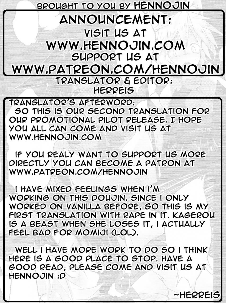 reitaisai-11-tecoya-yatsugi-teco-haeteru-kagerou-san-ga-momiji-chan-wo-osou-hon-touhou-project-english-hennojin