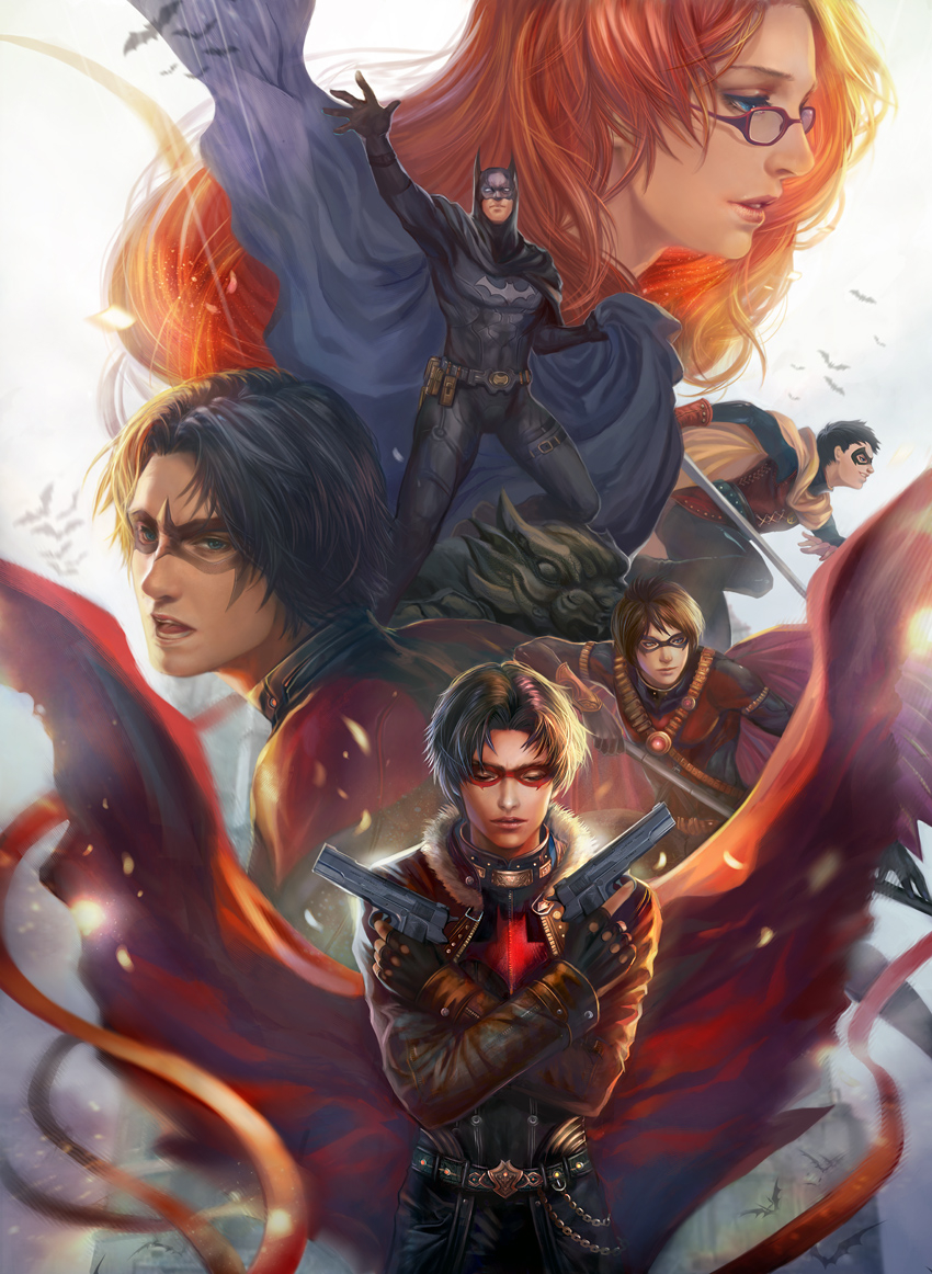 barbara-gordonbatmanbruce-waynedamian-waynedick-graysonjason-toddnightwingoraclered-hood-dcred-robinrobin-dctim-drake