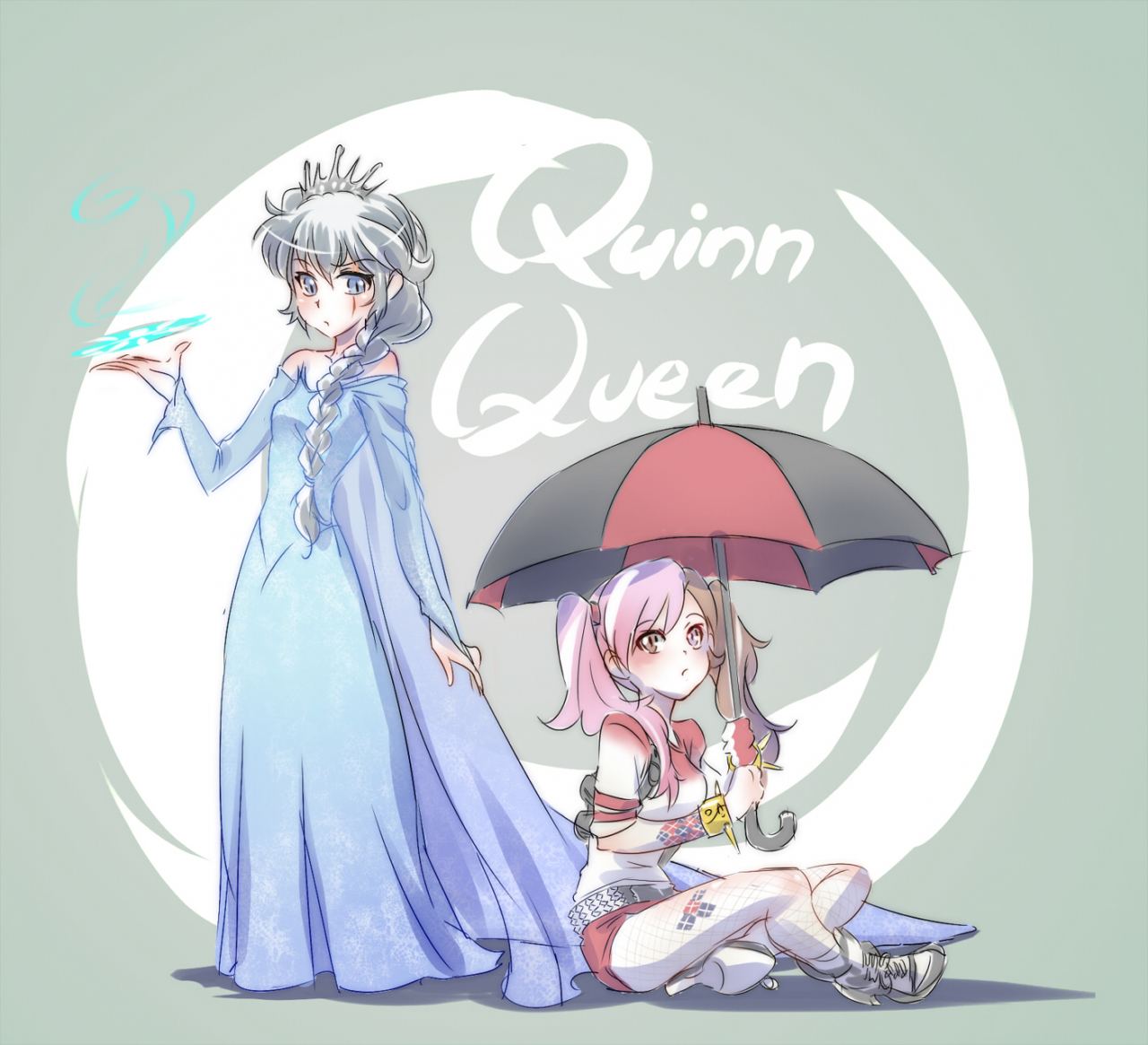 elsa-frozenharley-quinnneo-rwbyweiss-schnee