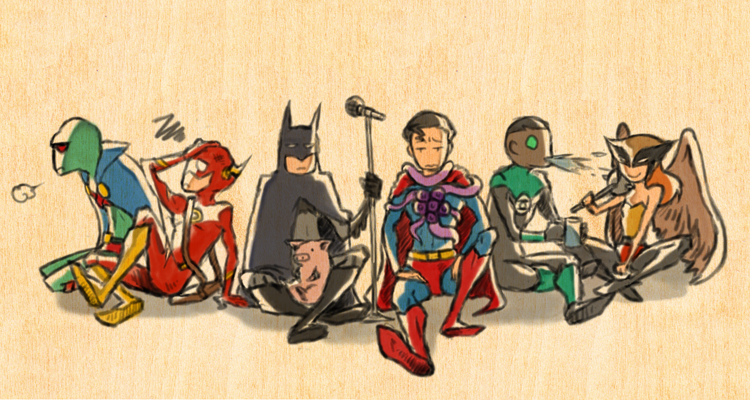 batmanbruce-wayneclark-kenthawkgirljohn-stewartmartian-manhuntersupermanthe-flashwally-westwonder-woman