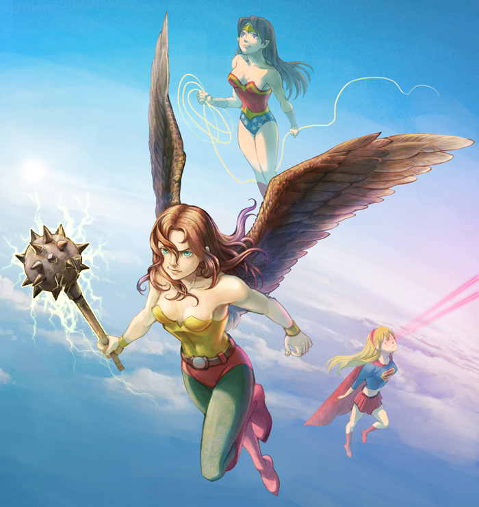 hawkgirlsupergirlwonder-woman
