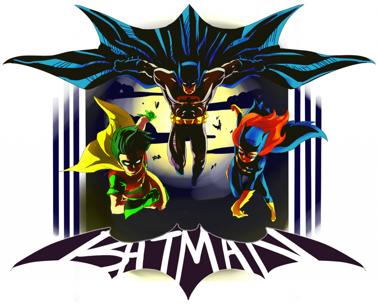 barbara-gordonbatgirlbatmanbruce-waynedick-graysonrobin-dc