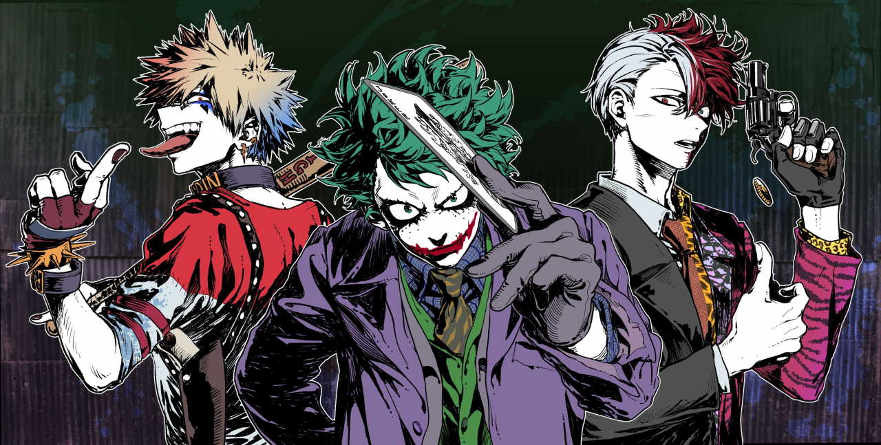 bakugou-katsukiharlew-quinnmidoriya-izukuthc-jokertodoroki-shoutotwo-face