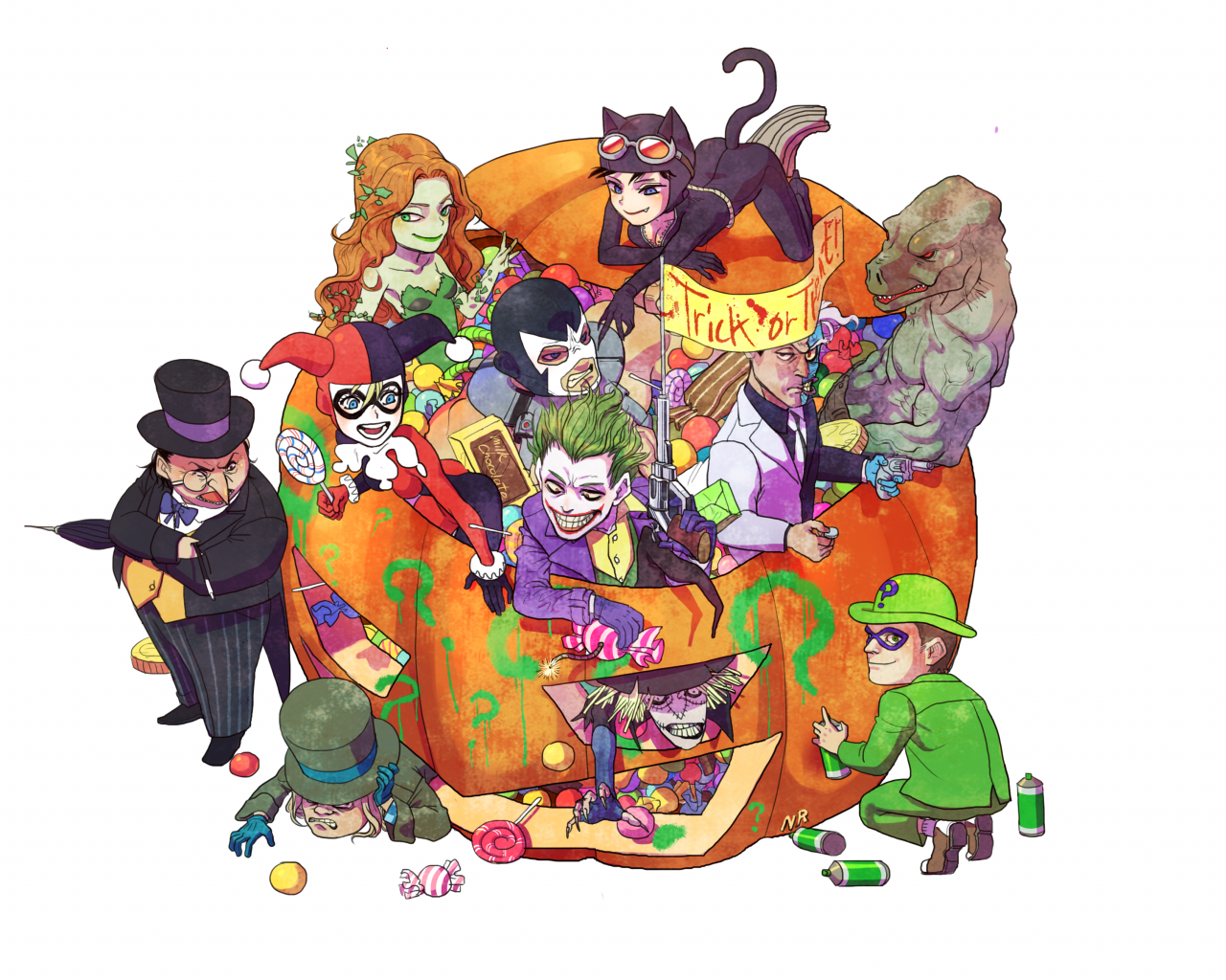 banecatwomanharley-quinnharvey-dentkiller-crocmad-hattermad-hatter-dcpoison-ivyscarecrow-batmanscarecrow-dcselina-kylethe-jokerthe-penguinthe-riddlertwo-face