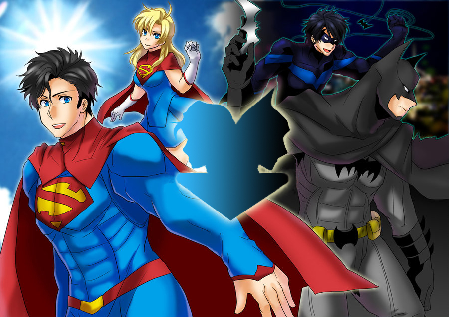 batmanbruce-wayneclark-kentdick-graysonnightwingsupergirlsuperman