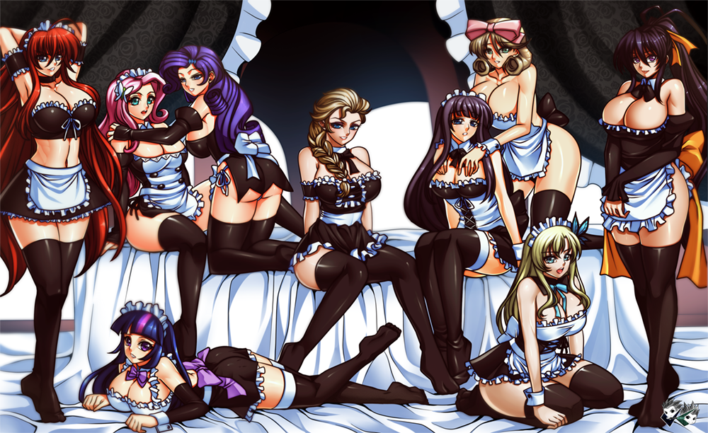 akeno-himejimaelsa-frozenfluttershy-mlpharuka-senran-kaguraikaruga-senran-kagurararity-mlprias-gremorysena-kashiwazakitwilight-sparkle-mlp