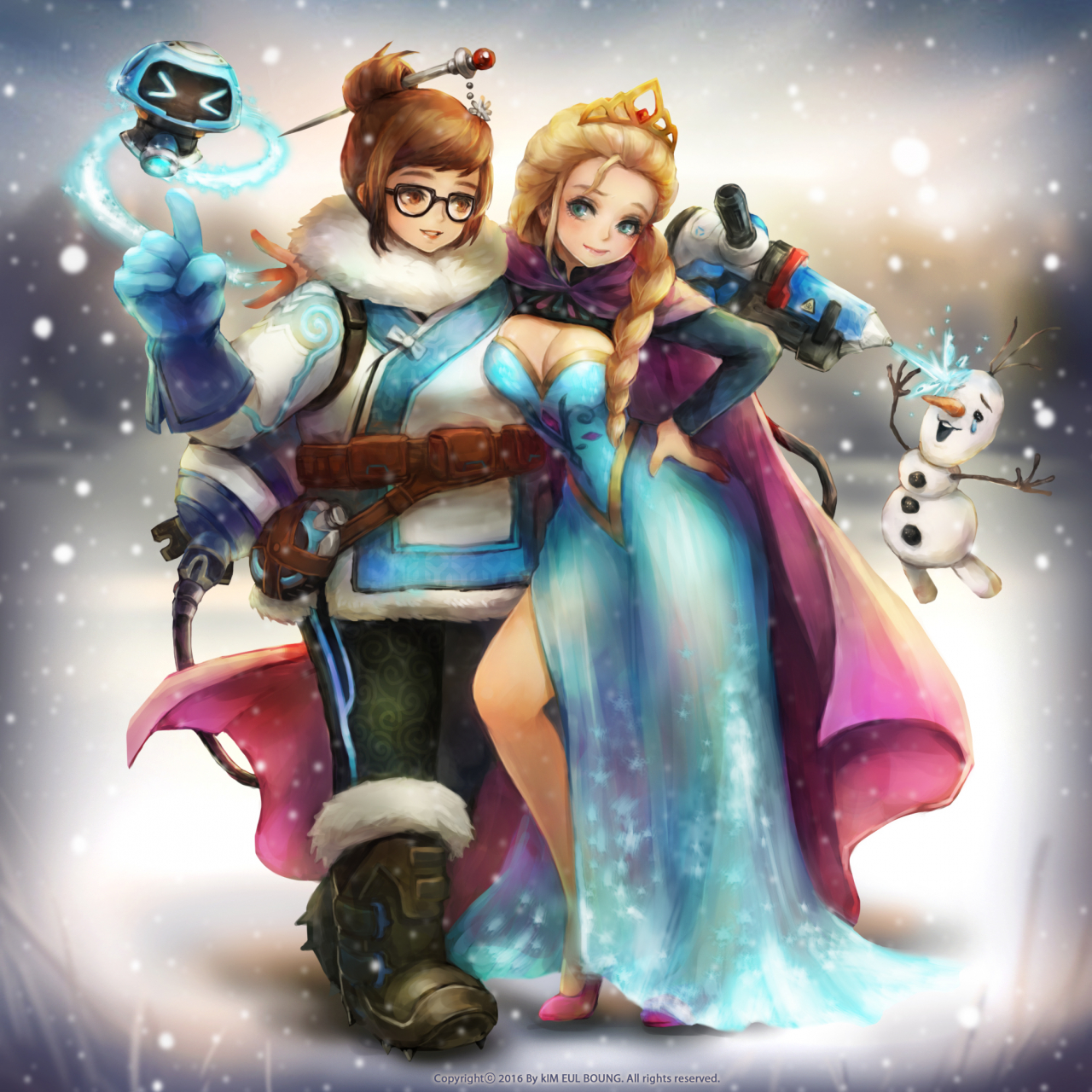elsa-frozenmei-overwatcholaf-frozensnowball-overwatch