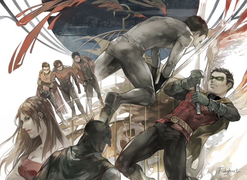 batmanbruce-waynedamian-waynedick-graysonjason-toddnightwingred-hood-dcred-robinrobin-dctalia-al-ghultim-drake