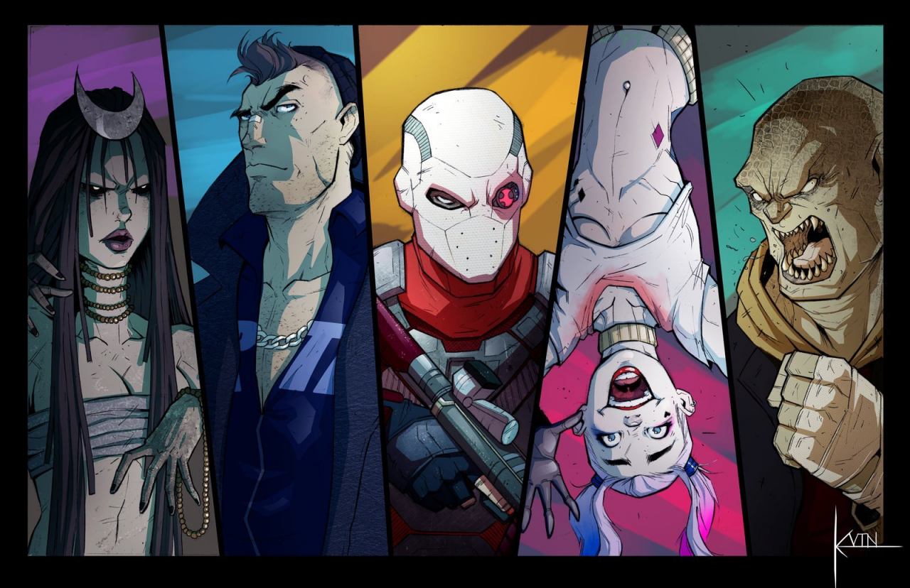 captain-boomerangdeadshotenchantress-dcharley-quinnjune-moonkiller-croc