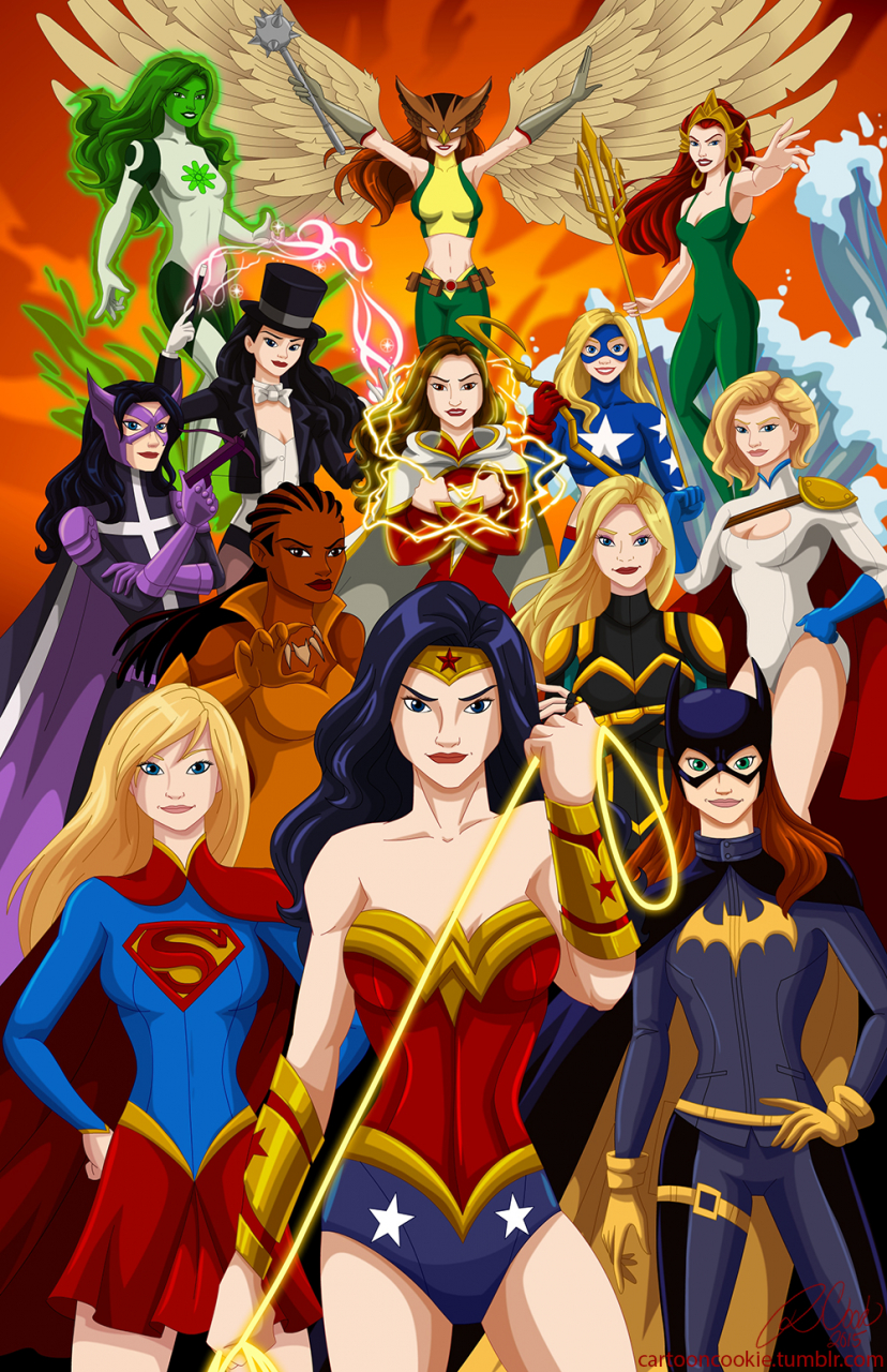 barbara-gordonbatgirlblack-canarycourtney-whitmorehawkgirlhuntressjade-dcmari-jiwe-mccabemary-batsonmasquerademerapower-girlstargirlsupergirlvixen-dcwonder-womanzatanna-zatara