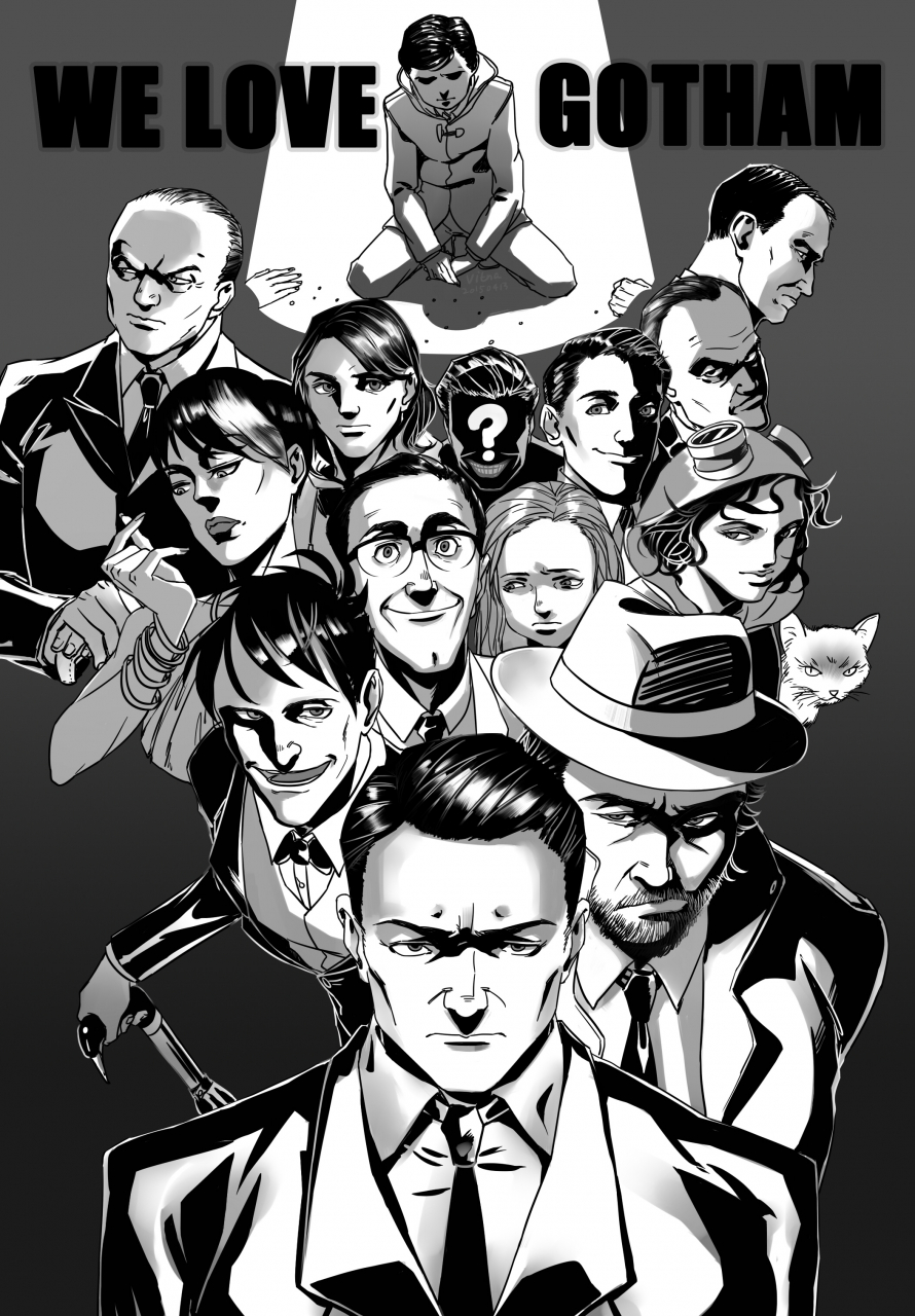 alfred-pennyworthbruce-waynecarmine-falconecatwomanedward-nigmaharvey-bullockharvey-dentjames-gordonmartha-wayneoswald-cobblepotpoison-ivyrenee-montoyaselina-kylethe-jokerthe-penguinthomas-wayne