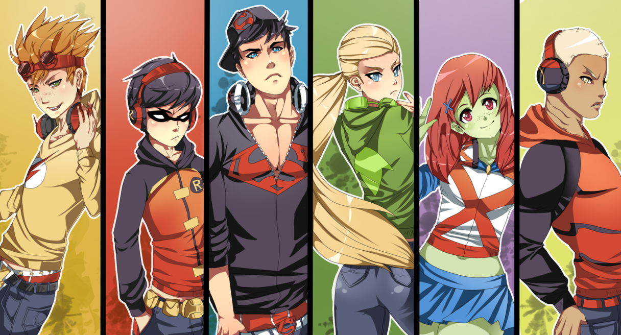 aqua-ladartemis-crockdick-graysonkaldurahmkid-flashmiss-martianrobin-dcsuperboywally-west