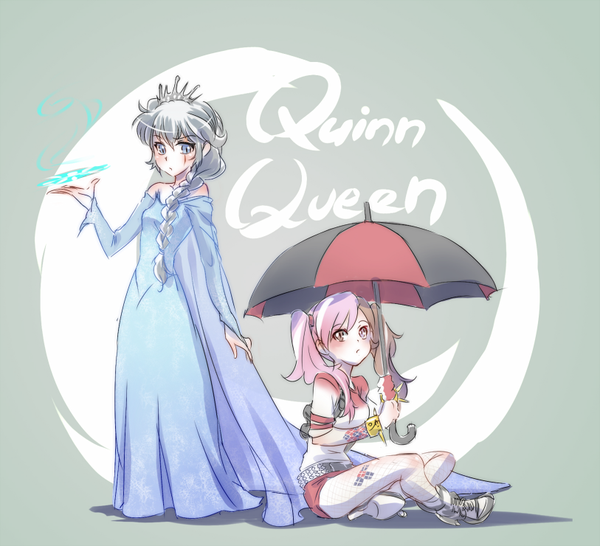 elsa-frozenharley-quinnneo-rwbyweiss-schnee