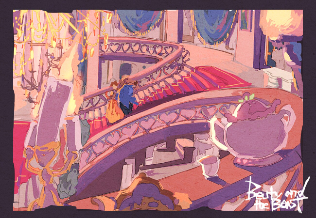 beast-disneybelle-disneychip-pottslumiere-disneymrs-potts