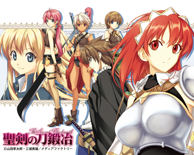 yamada koutaroucecily cambell+cecily campbell+charlotte e firobisher+doris (seiken no blacksmith)+lisa (seiken no blacksmith)+luke ainsworth+margot (seiken no blacksmith)+penelope (seiken no blacks