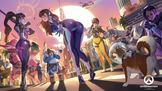 gisuka yanana (overwatch)+captain amari+d.va (overwatch)+hanzo (overwatch)+mccree (overwatch)+mei (overwatch)+mercy (overwatch)+snowball (overwatch)+sombra (overwatch)+tracer (overwatch)+widowmaker (overwa