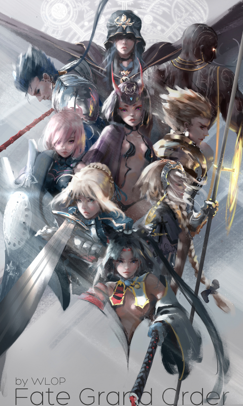 wlopartoria pendragon (all)+caster+darius iii (fate grand order)+gilgamesh+jeanne d'arc (fate)+jeanne d'arc (fate) (all)+lancer+mash kyrielight+saber+shuten douji (fate grand order)+ushiwakamaru (fate gran