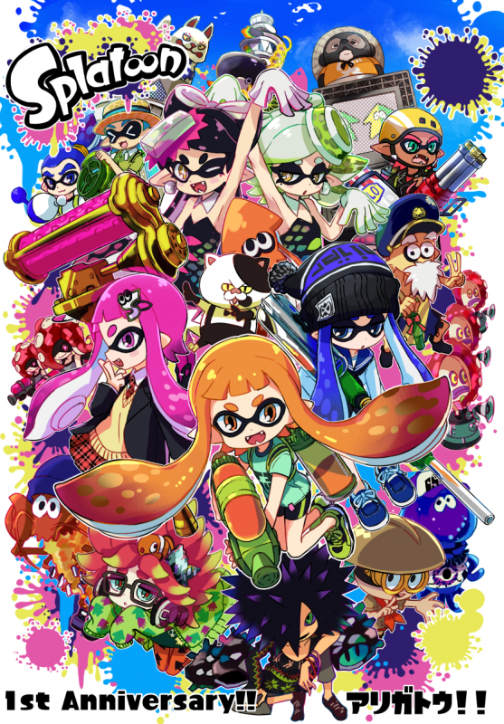 kinginanemo (splatoon)+aori (splatoon)+bukichi (splatoon)+commander atarime+daunii (splatoon)+echizen (splatoon)+hotaru (splatoon)+inkling+jajji-kun (splatoon)+jellyfish (splatoon)+kumano (splatoon)+octotr