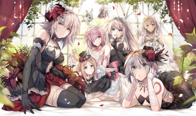 hirai yuzukiabigail williams (fate grand order)+altera (fate)+ereshkigal (fate grand order)+fou (fate grand order)+ishtar (fate grand order)+jack the ripper (fate apocrypha)+jeanne d'arc (alter) (fate)+jea