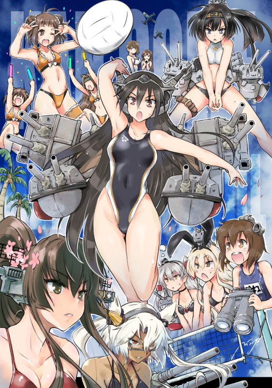 onaya masakazuakagi (kantai collection)+akizuki (kantai collection)+amatsukaze (kantai collection)+jintsuu (kantai collection)+kaga (kantai collection)+musashi (kantai collection)+nagato (kantai collection