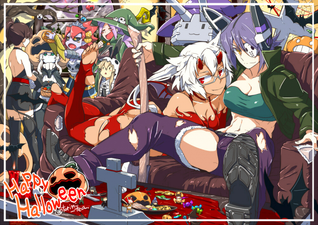 torichamarufairy (kantai collection)+jason voorhees+jun'you (kantai collection)+kaga (kantai collection)+musashi (kantai collection)+shimakaze (kantai collection)+tenryuu (kantai collection)+wo-class aircr