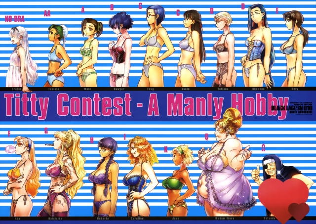 hiroe reibalalaika (black lagoon)+eda (black lagoon)+fabiola iglesias+gretel (black lagoon)+janet bhai+li xinlin+madame flora+maki (black lagoon)+revy (black lagoon)+roberta (black lagoon)+sawyer the clean