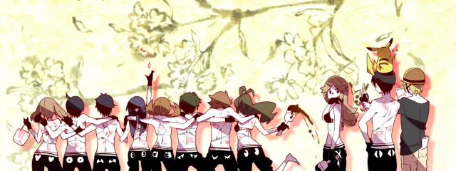 shuri (84k)blue (pokemon)+gold (pokemon)+haruka (pokemon)+hikari (pokemon)+kotone (pokemon)+kouki (pokemon)+ookido green+pikachu+red (pokemon)+red (pokemon rgby)+touko (pokemon)+touya (pokemon)+yuuki (poke