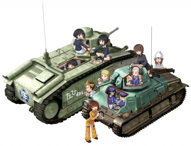 katahira masashiandou (girls und panzer)+gotou moyoko+konparu nozomi+marie (girls und panzer)+mika (girls und panzer)+nishizumi maho+oshida (girls und panzer)+sono midoriko+tsuchiya (girls und panzer)584f3