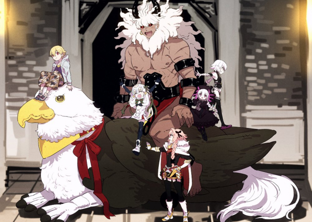 tetsu (teppei)asterios (fate grand order)+astolfo (fate)+child gilgamesh+gilgamesh+jack the ripper (fate apocrypha)+jeanne d'arc (fate) (all)+jeanne d'arc alter santa lily+nursery rhyme (fate extra)5c18e21