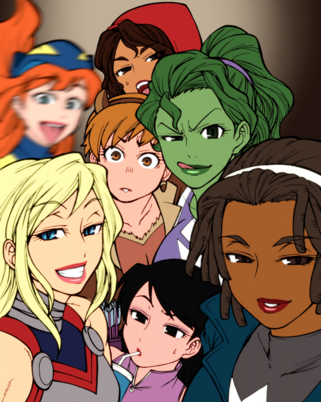 chiba toshirouamerica chavez+hawkeye (marvel)+hellcat (patsy walker)+jennifer walters+kate bishop+monica rambeau+she-hulk+squirrel girl (marvel)+valkyrie (marvel)5d8d90a9556e138ef026852a075a896b
