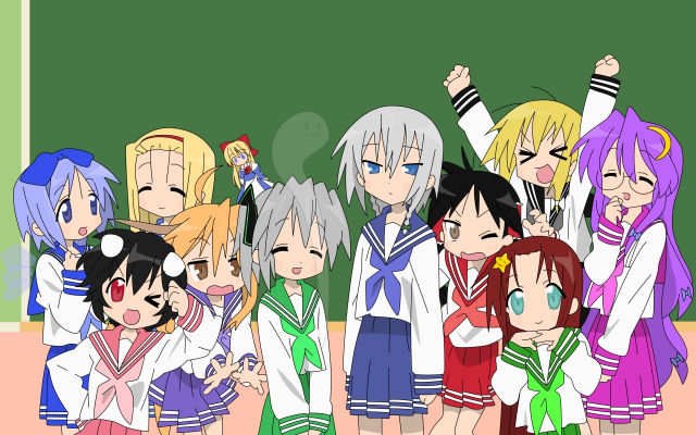 alice margatroid+cirno+hakurei reimu+hiiragi kagami+hiiragi tsukasa+hong meiling+ibuki suika+inaba tewi+iwasaki minami+izayoi sakuya+izumi konata+kirisame marisa+kobayakawa yutaka+konpaku youmu+konpaku you