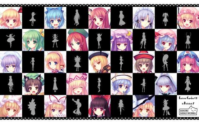 sayorialice margatroid+chen+cirno+daiyousei+flandre scarlet+hakurei reimu+hong meiling+izayoi sakuya+kirisame marisa+koakuma+konpaku youmu+konpaku youmu (ghost)+letty whiterock+lily white+lunasa pr
