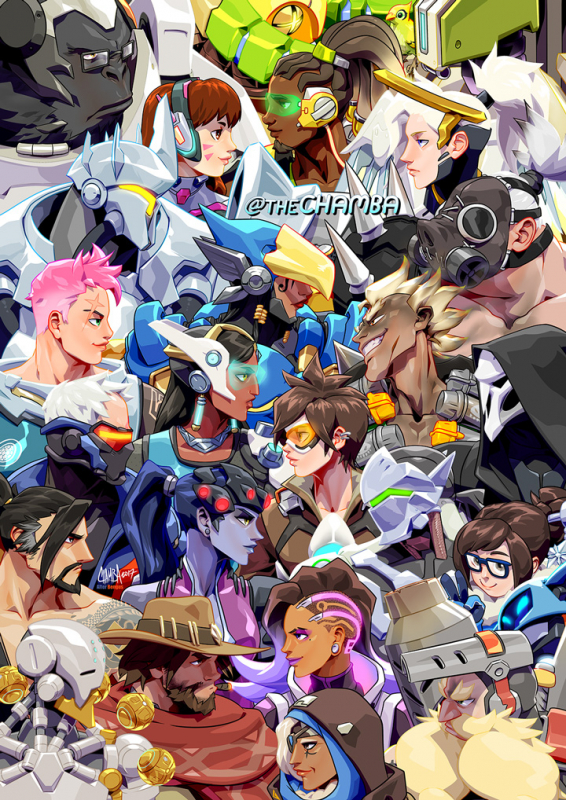 jeffrey cruzana (overwatch)+bastion (overwatch)+d.va (overwatch)+genji (overwatch)+hanzo (overwatch)+junkrat (overwatch)+lucio (overwatch)+mccree (overwatch)+mei (overwatch)+mercy (overwatch)+orisa (overwa