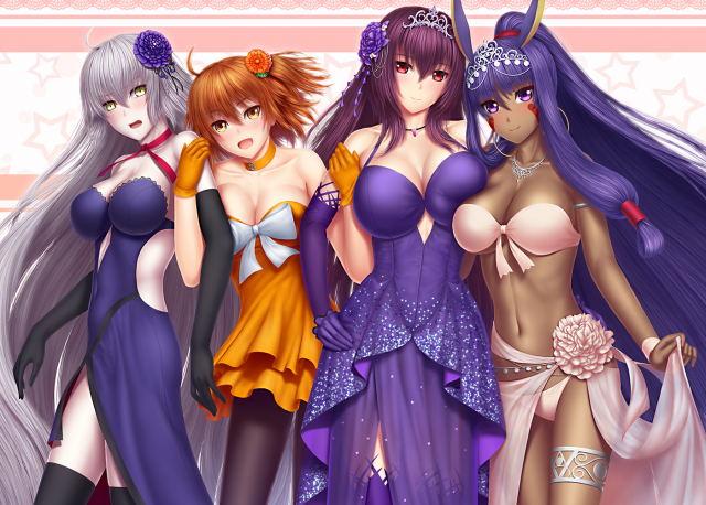 masatokifujimaru ritsuka (female)+jeanne d'arc (alter) (fate)+jeanne d'arc (fate) (all)+nitocris (fate grand order)+scathach (fate) (all)+scathach (fate grand order)676ccb6c01549d9598ad69f00a456bf1