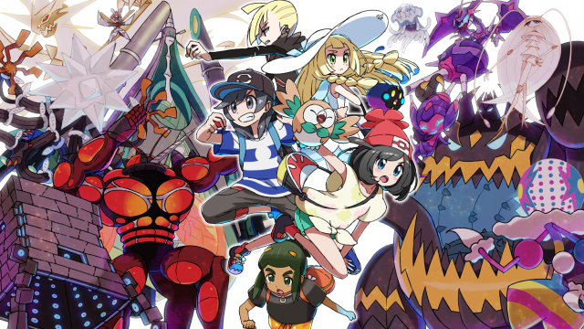 kinginblacephalon+buzzwole+celesteela+cosmog+gladio (pokemon)+guzzlord+hau (pokemon)+kartana+lillie (pokemon)+mizuki (pokemon)+naganadel+necrozma+nihilego+pheromosa+poipole+rowlet+stakataka+ultra necrozma+
