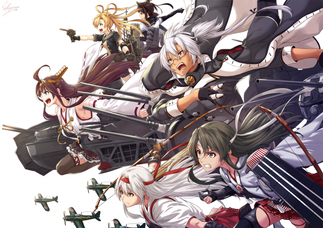 sakiyamamaabukuma (kantai collection)+hatsuzuki (kantai collection)+kongou (kantai collection)+musashi (kantai collection)+shoukaku (kantai collection)+zuikaku (kantai collection)728c25e66fbb568b92c90e5717