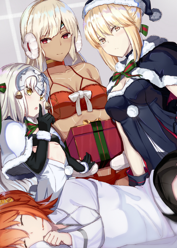 ninoude (ninoude44)altera (fate)+altera the santa+artoria pendragon (all)+fujimaru ritsuka (female)+jeanne d'arc (fate) (all)+jeanne d'arc alter santa lily+santa alter74f908c930d397f4ec8e3c5c2eee58a4
