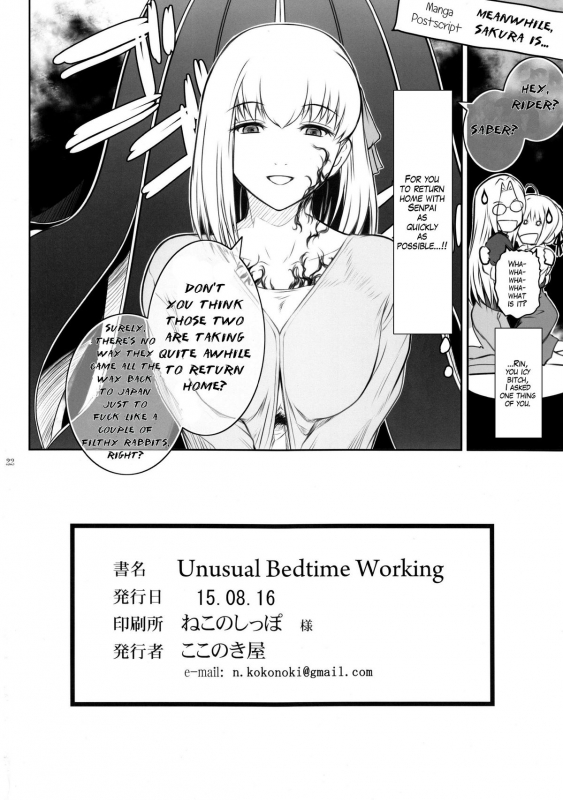 (C88) [Kokonokiya (Kokonoki Nao)] Unusual Bedtime Working (Fatestay night) [English] [Sydin]_21