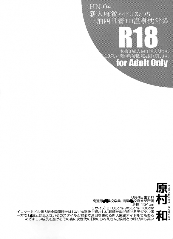 (C88) [SSB (Maririn)] Shinjin Mahjong Idol Nodocchi Sanpaku Yokka Chaku Ero Ons_02