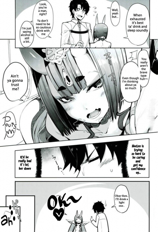 (C93) [IRON GRIMOIRE (SAKULA)] Sake ni Nagasare Oni ni Oboree (FateGrand Order) [English] [B&W] [フロギィT_03